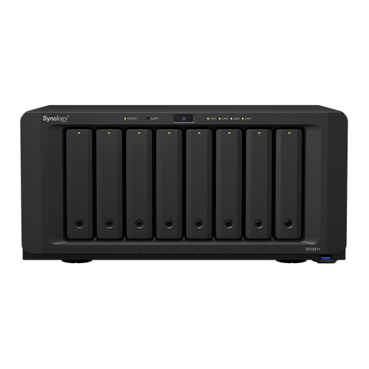 Servidor NAS de escritorio con 8 bahías / Expansible a 18 bahías / Hasta 256 TB / 4GB de RAM