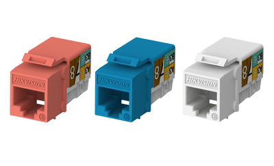 Jack hembra Rj45 / Color Naranja / Paquete Por 50 Piezas / Keystone / Ponchado 90°