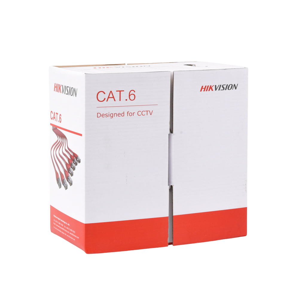 Bobina de cable UTP 305 m., Cat6 (23 AWG), Color Gris, PVC (CM), uso en Interior, 100% Cobre, Para aplicaciones de CCTV y Redes de datos