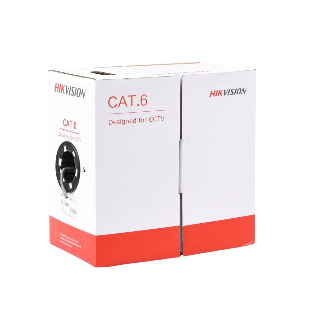 Bobina de cable UTP 305 m., Cat6 (23 AWG), Color Gris, PVC (CM), uso en Interior, 100% Cobre, Para aplicaciones de CCTV y Redes de datos