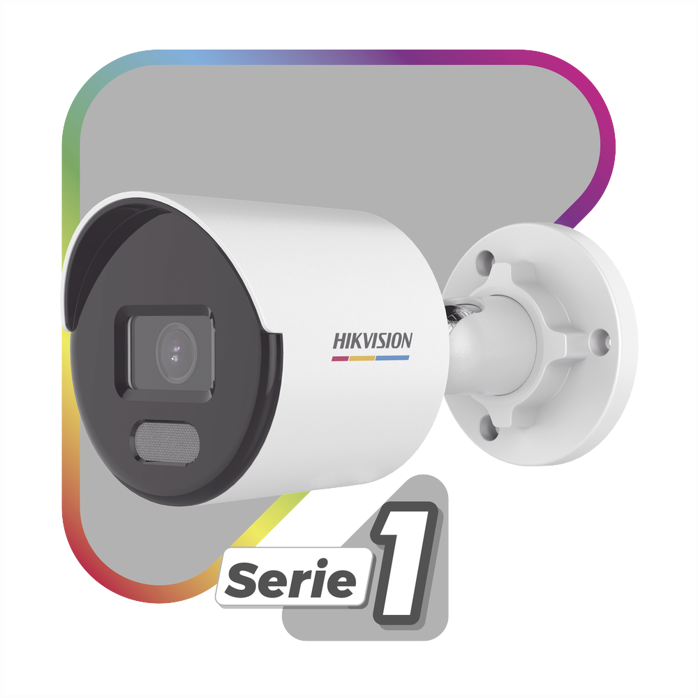 Bala IP 2 Megapixel / ACUSENSE Lite (Detección de Movimiento en Humanos y Vehículos)  / Lente 2.8 mm / Luz Blanca 30 mts / Imagen a Color 24/7 / Exterior IP67 /  WDR 120 dB / PoE / ONVIF