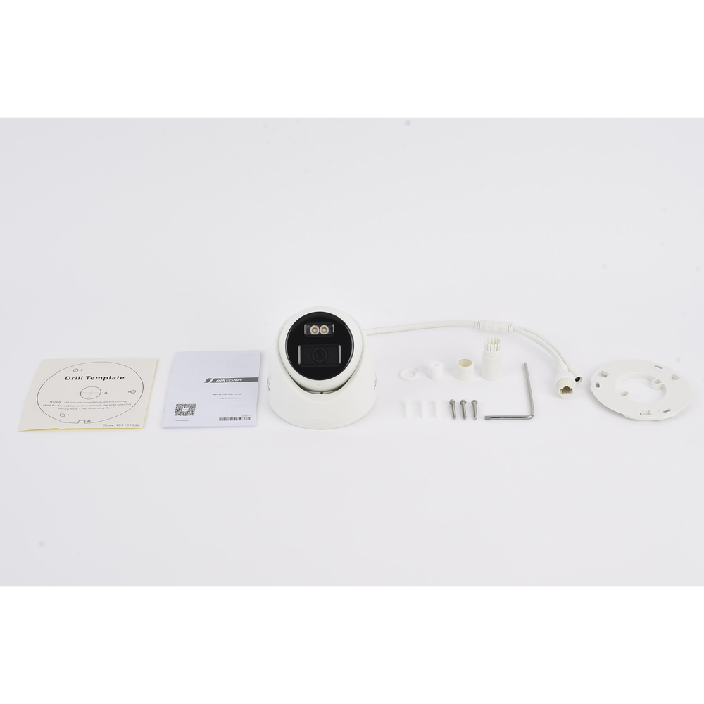 2 Megapixel IP Turret / 24/7 Color Image / PoE / 2.8 mm Lens / White Light 30 m / Outdoor IP67 / dWDR / ColorVu / H.265+ / Onvif
