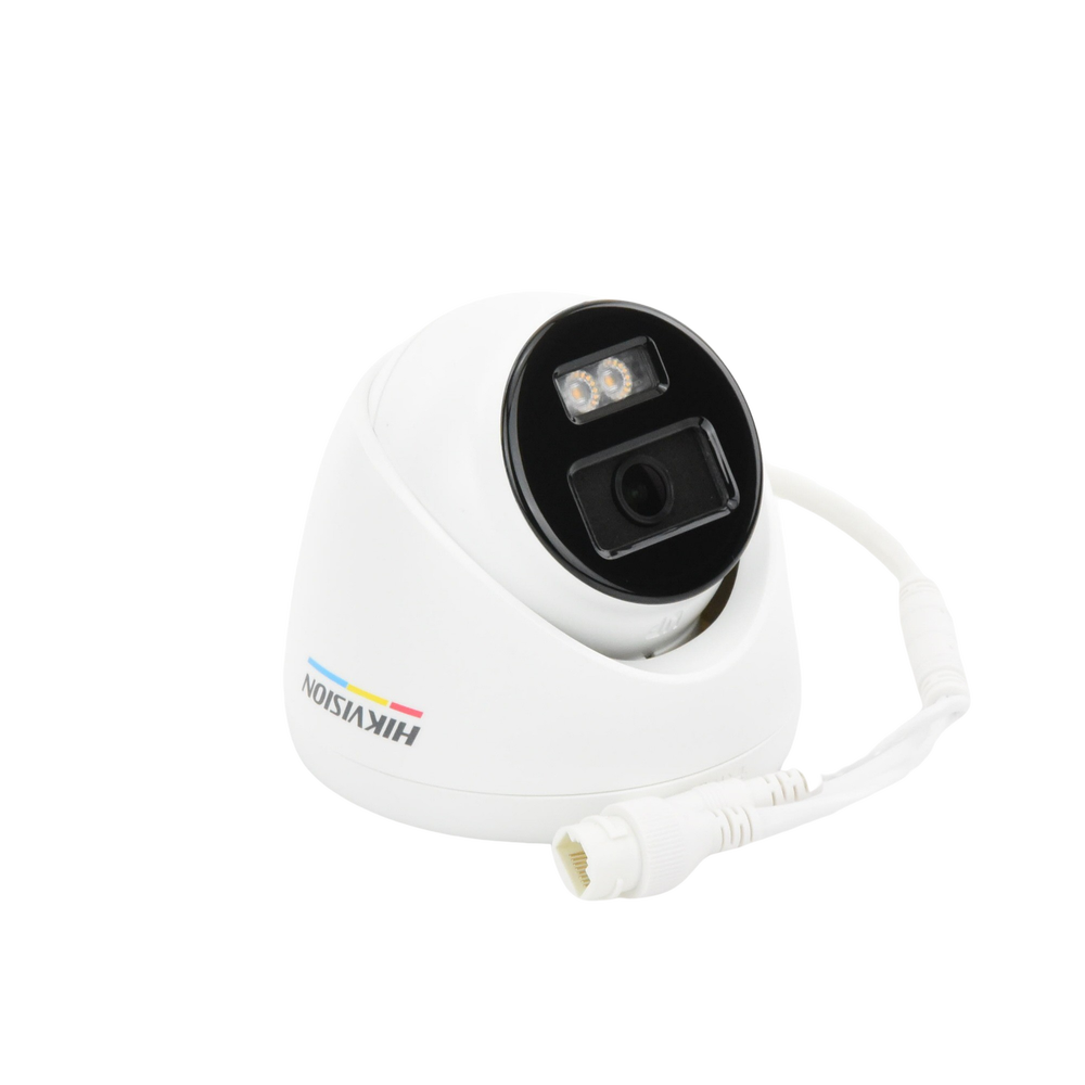 Turret IP 4 Megapixel / Imagen a Color 24/7 / PoE / Lente 2.8 mm / Luz Blanca 30 mts / Exterior IP67 / WDR 120 dB / H.265+ / Onvif