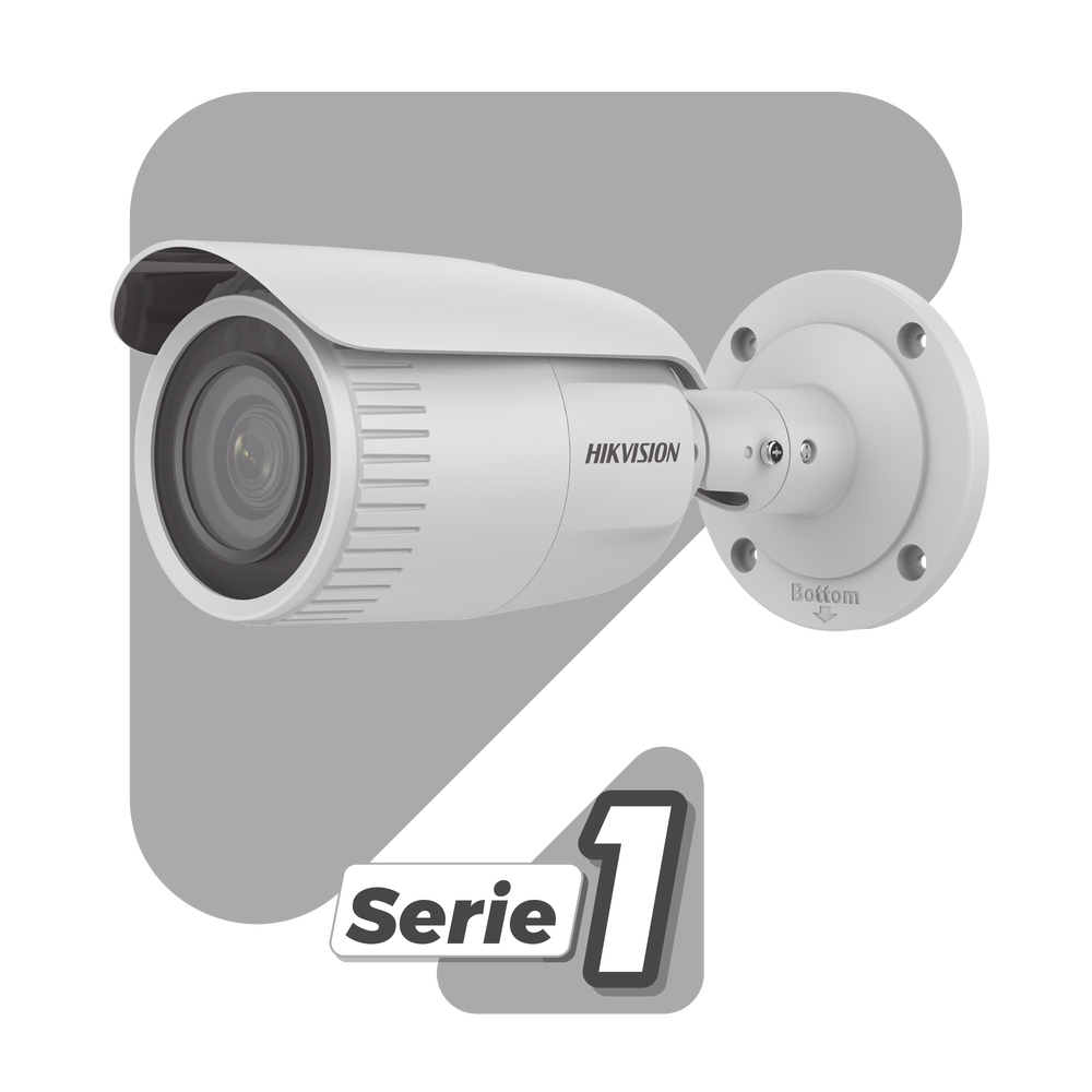 Bala IP 4 Megapixel / Lente Mot. 2.8 - 12 mm / 30 mts IR / H.265+ / Micro SD 256 GB / Exterior IP67 / WDR 120 dB / Metal  / PoE / Onvif