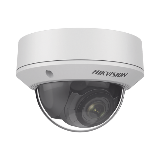 Domo IP 2 Megapixel / Lente Mot. 2.8 a 12 mm / 30 mts IR EXIR / Exterior IP67 / IK10 / PoE / Videoanaliticos Integrados