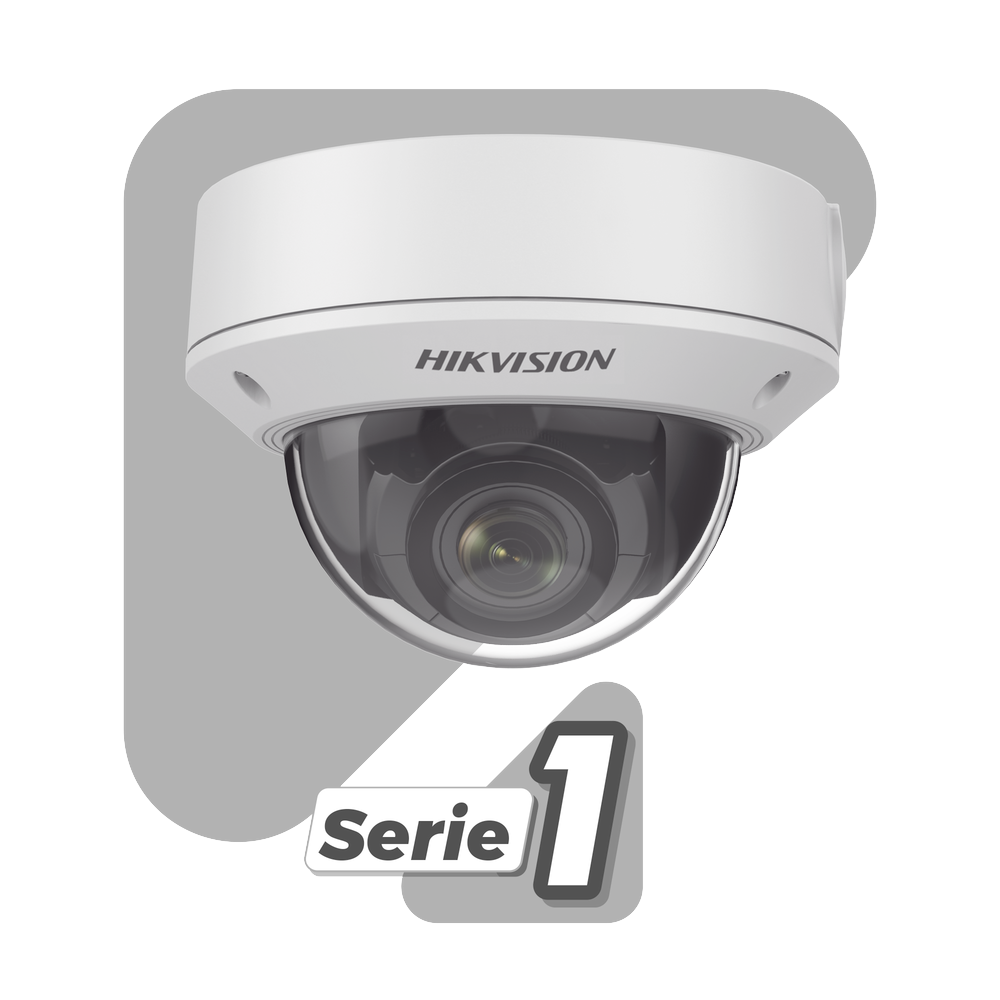 Domo IP 4 Megapixel / Lente Mot. 2.8 - 12 mm / 30 mts IR / H.265+ / Micro SD 256 GB / Exterior IP67 / IK10 / WDR 120 dB / Metal / PoE