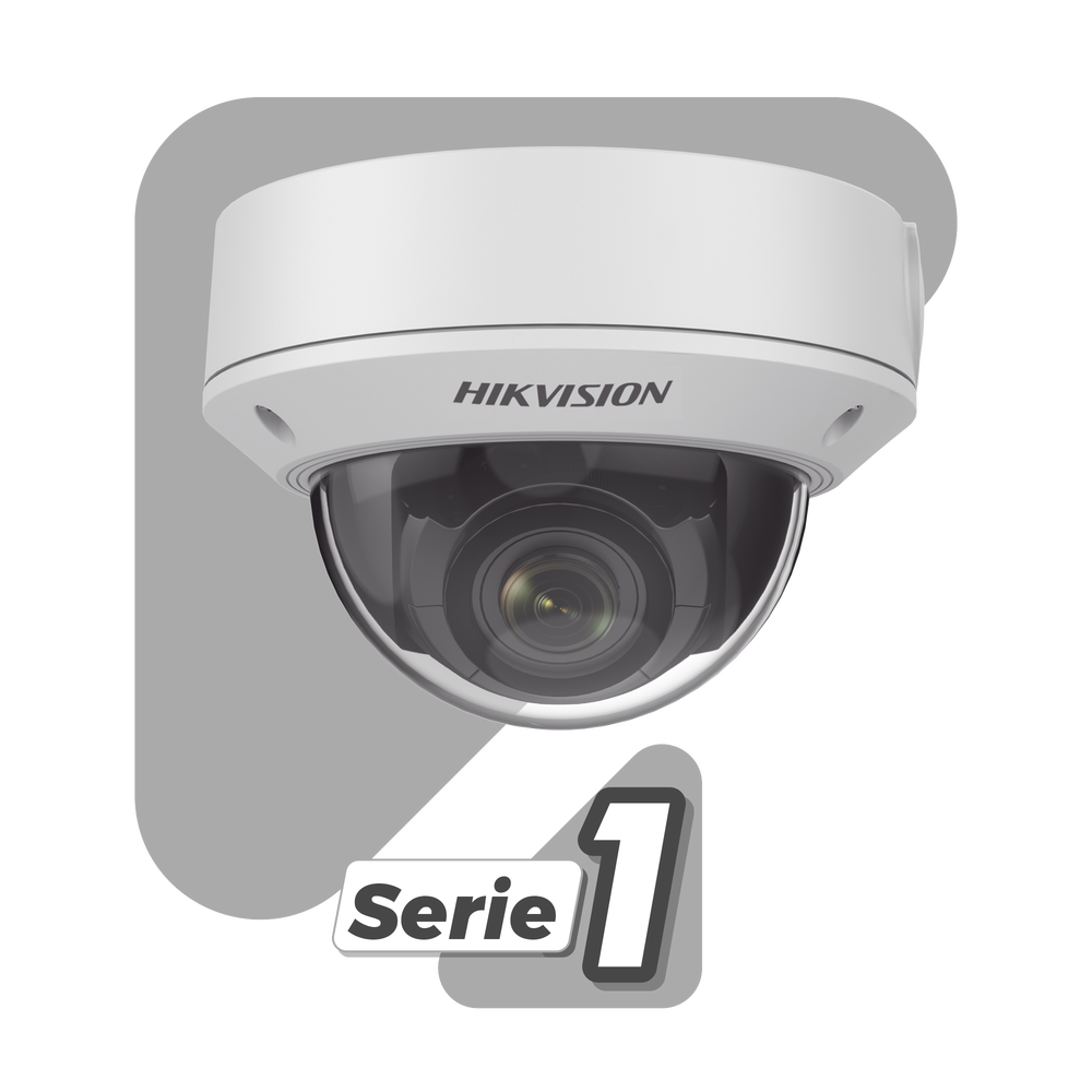 Domo IP 4 Megapixel / Lente Mot. 2.8 - 12 mm / 30 mts IR / H.265+ / Micro SD 256 GB / Exterior IP67 / IK10 / WDR 120 dB / Metal / PoE