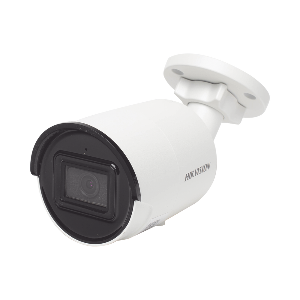 Bala IP 4 Megapixel / Lente 2.8 mm / 40 mts IR EXIR / Exterior IP67 / WDR 120 dB / PoE / Micrófono Integrado / Videoanaliticos (Filtro de Falsas Alarmas) / Ultra Baja Iluminación / Metal