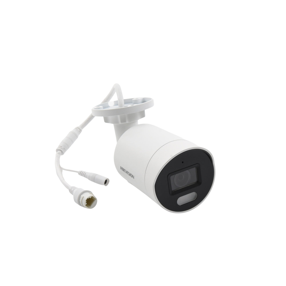 Bala IP 4 Megapixel / Imagen a Color 24/7 / PoE / Lente 2.8 mm / Luz Blanca 40 mts / Exterior IP67 / Luz Intermitente y Alerta de Audio / Videoanaliticos (Filtro de Falsas Alarmas) / WDR 130 dB / MicroSD