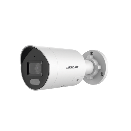 Bala IP 4 Megapixel / Imagen a Color 24/7 / PoE / Lente 4 mm / Luz Blanca 40 mts / Exterior IP67 / Luz Intermitente y Alerta de Audio / Videoanaliticos (Filtro de Falsas Alarmas) / WDR 130 dB/ MicroSD