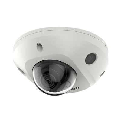Mini Domo IP 2 Megapixel / Lente 2.8 mm / 15 mts IR EXIR /Exterior IP66 / IK08 / PoE / Entrada y salida de Audio y Alarm