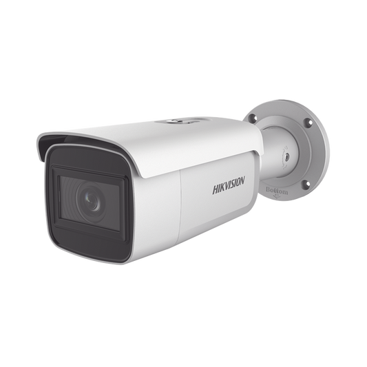 Bala IP 8 Megapixel (4K)/ Lente Mot. 2.8 a 12 mm / 60 mts IR EXIR /Exterior IP67 / IK10 /  WDR 120 dB / PoE / Videoanaliticos (Filtro de Falsas Alarmas) / Ultra Baja Iluminación / Entrada y Salida de Audio y Alarmas