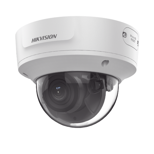 Domo IP 4 Megapixel / Lente Mot. 2.8 a 12 mm / 40 mts IR EXIR / IP67 / IK10 / WDR 120 dB / PoE / Videoanaliticos (Filtro de Falsas Alarmas) / Ultra Baja Iluminación / Entrada y Salida de Audio y Alarma