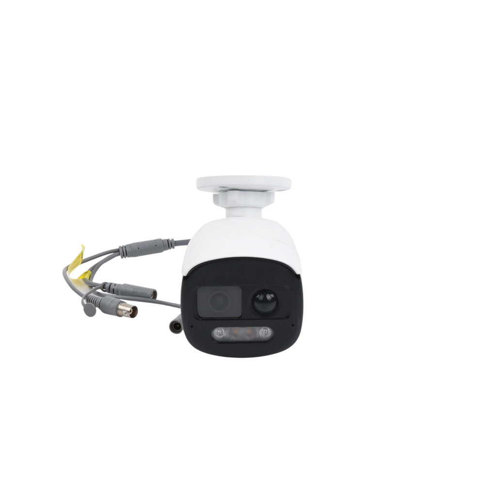 Bala TURBOHD 2 Megapixel (1080p) / Imagen a Color 24/7 / Lente 2.8 mm / Luz Blanca 40 mts / Exterior IP67 / WDR 130 dB / Sensor PIR / Sirena y Salida de Audio Integrada / Estrobo ROJO - AZUL / Micrófono Integrado