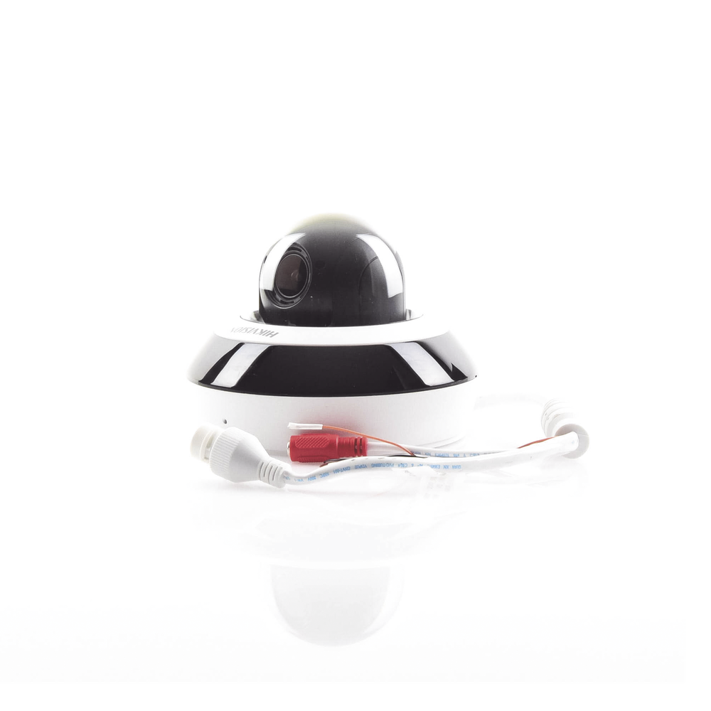 Mini PTZ IP Dome 4 Megapixel / 4X Zoom / H.265+ / 20 meters IR EXIR / WDR / PoE / IK10 / Outdoor IP66 / DarkFighter / Integrated Microphone