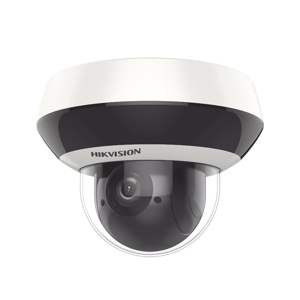 Mini Domo PTZ IP 4 Megapixel / 4X Zoom / H.265+ / 20 mts IR EXIR / WDR / PoE / IK10 /Exterior IP66 / DarkFighter / Micrófono Integrado