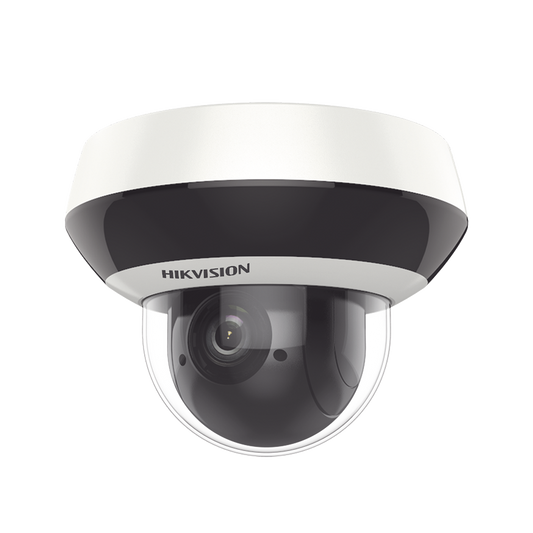 Mini Domo PTZ IP 4 Megapixel / 4X Zoom / H.265+ / 20 mts IR EXIR / WDR / PoE / IK10 /Exterior IP66 / DarkFighter / Micrófono Integrado