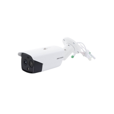 Bala IP Dual / Térmica 6.1 mm (256 X 192) / Óptico 6.4 mm (4 Megapixel) / Termométrica / Detección de Temperatura / PoE 