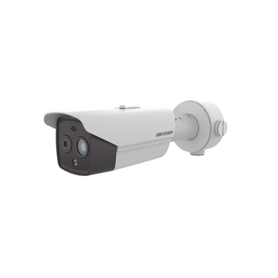 Bala IP Dual / Térmica 6.1 mm (256 X 192) / Óptico 6.4 mm (4 Megapixel) / Termométrica / Detección de Temperatura / PoE 