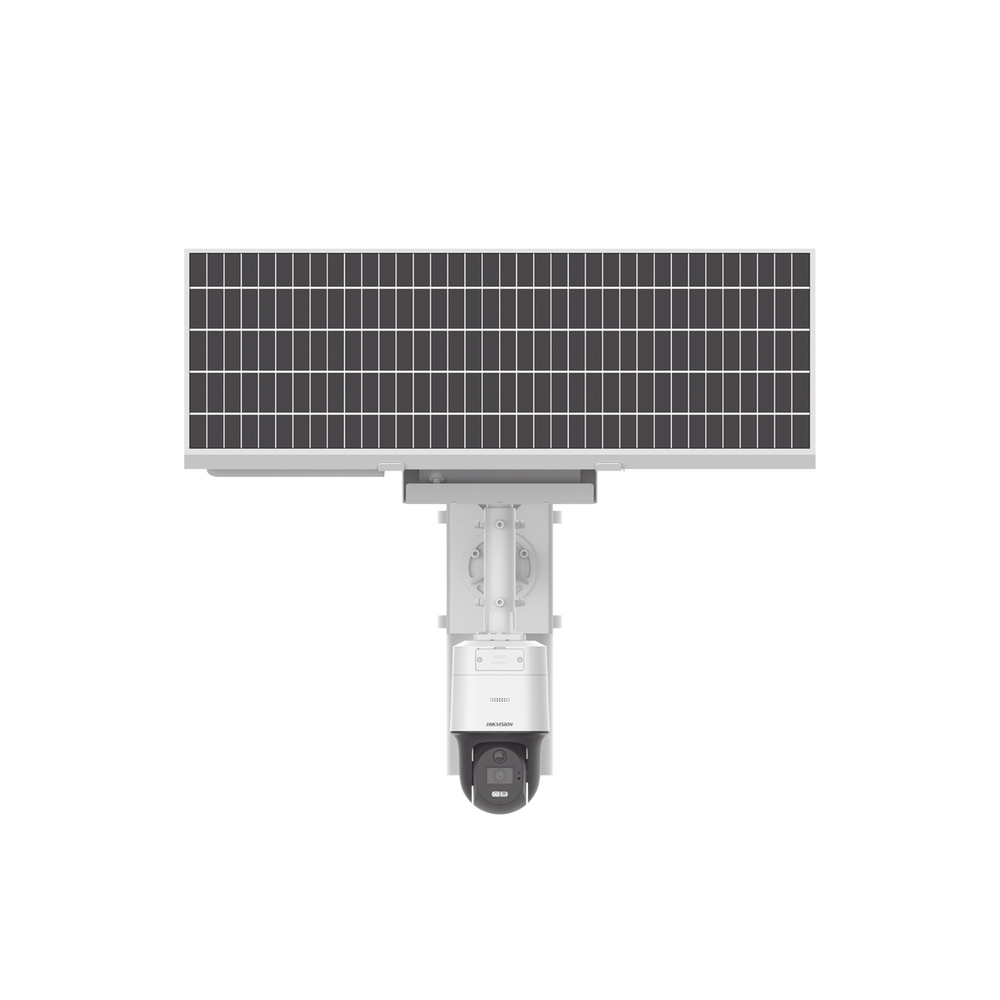 Kit Solar IP All in One / Mini PTZ ColorVu 4 Megapixel / Lente 4mm / Panel Solar / Batería de Respaldo de Litio 8.4 Ah / Conexión 4G / Accesorios de Instalación