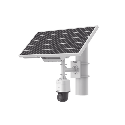 Kit Solar IP All in One / Mini PTZ ColorVu 4 Megapixel / Lente 4mm / Panel Solar / Batería de Respaldo de Litio 8.4 Ah / Conexión 4G / Accesorios de Instalación