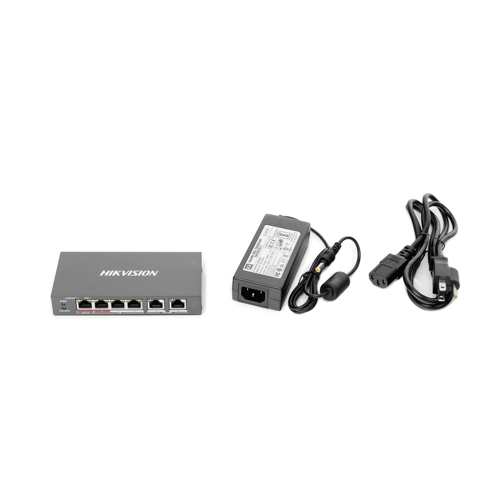 Switch PoE+ / No Administrable / 3 Puertos 10/100 Mbps 802.3 af/at (30 W) + 1 Puerto 100 Mbps Hi-PoE (60 W) / 2 Puertos 10/100 Mbps Uplink / 250 Metros PoE Larga Distancia / 60 W