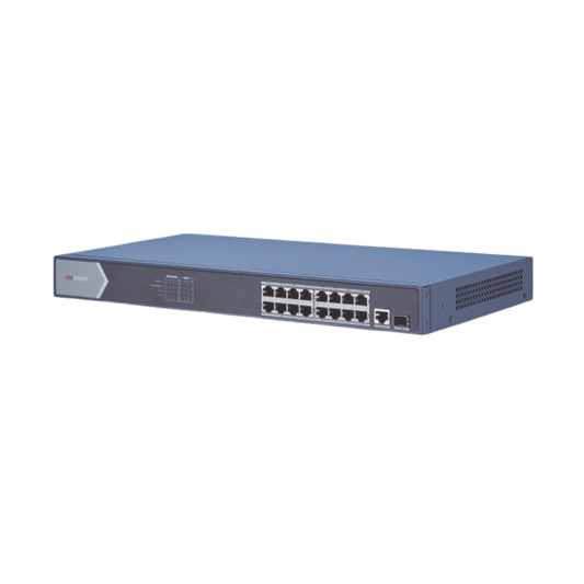 Switch PoE+ / 16 Puertos Gigabit 802.3 af/at (30 W) / 1 Puerto Gigabit Uplink / 1 Puertos SFP