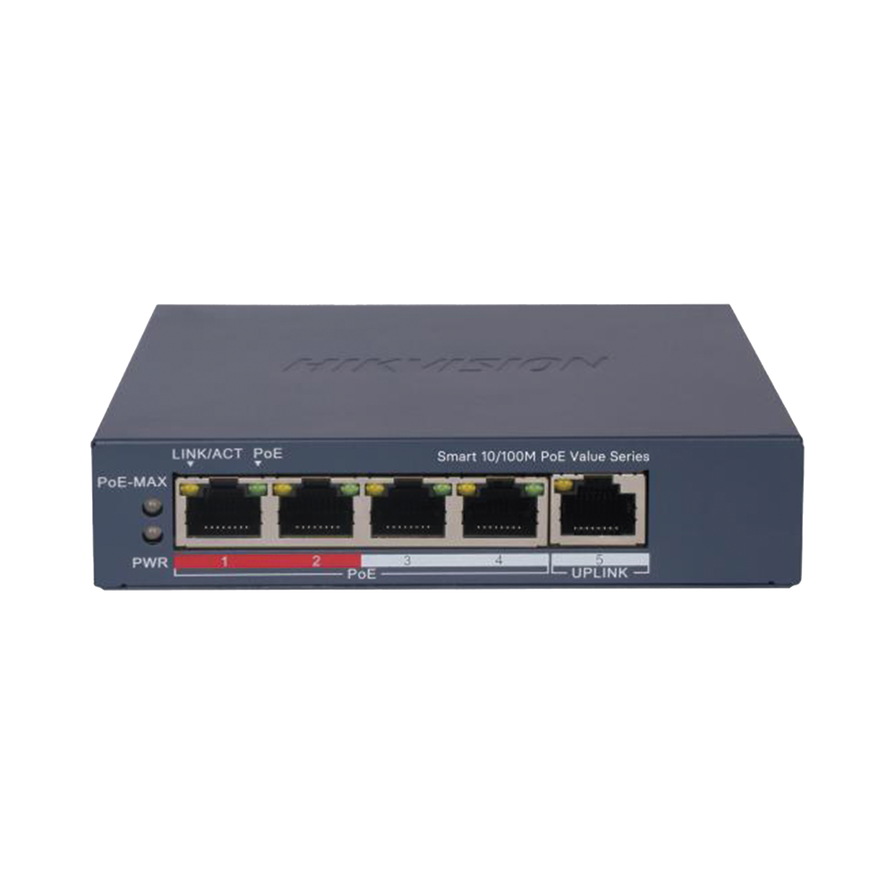 Switch Gigabit  PoE+ / No Administrable / 4 Puertos 10/100/ Mbps PoE+ / 1 Puerto 10/100 Mbps Uplink /  35 W