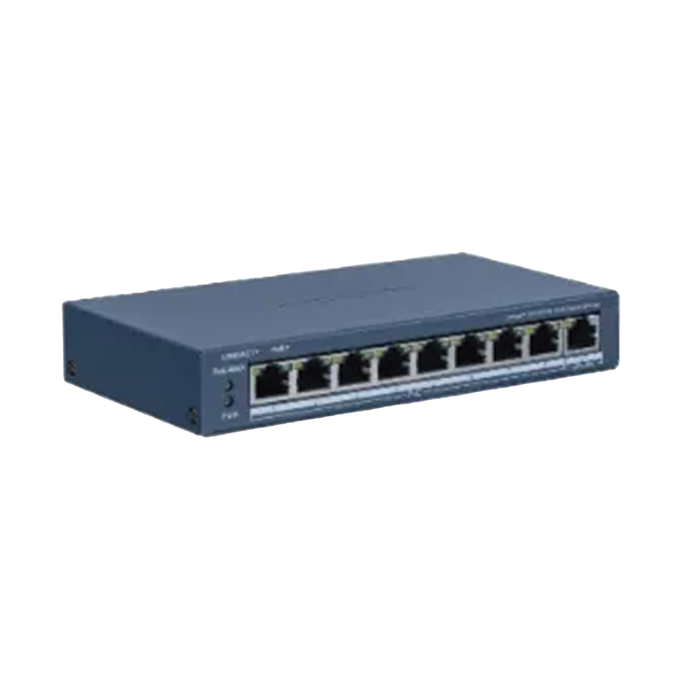 Switch PoE+ / Administrable / 8 Puertos 10/100 Mbps PoE+ / 1 Puerto 100 Mbps Uplink / PoE hasta 250 metros / 60 W