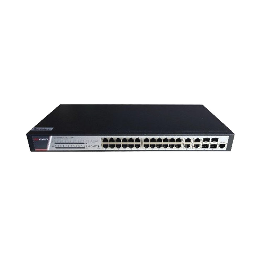 Switch Gigabit PoE+ / Administrable / 24 puertos 10/100/1000 Mbps PoE+ / 4 puertos 10/100/1000 Mbps + 4 puertos SFP de Uplink / 370 W