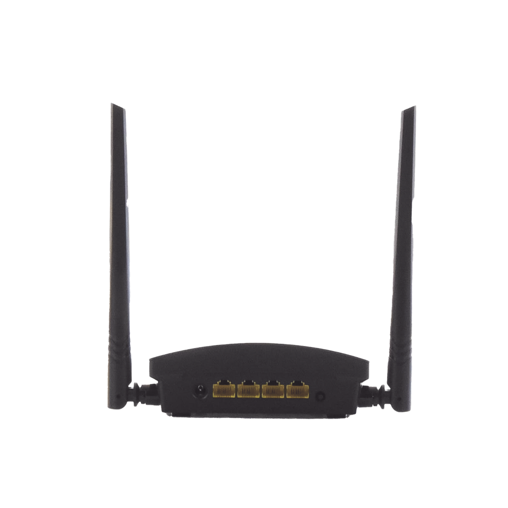 Router Inalámbrico WISP en banda 2.4 GHz / Hasta 300 Mbps / 4 Puertos 10/100 Mbps /  2 Antenas Omnidireccional de 5 dBi / Interior
