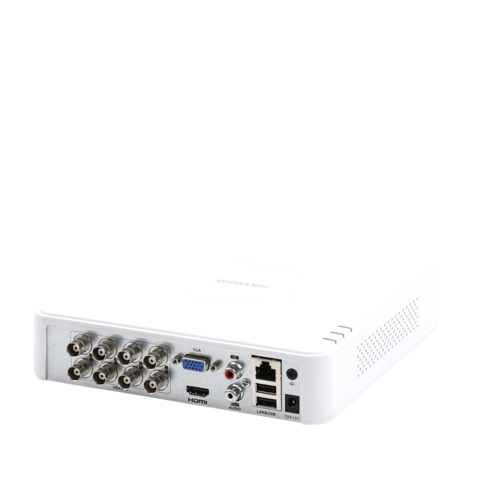 DVR 2 Megapixel (1080P) lite / 8 Canales TURBOHD / 1 Bahía de Disco Duro / H.265+ / Audio por Coaxitrion/ Detección de movimiento 2.0 / Salida de vídeo Full HD