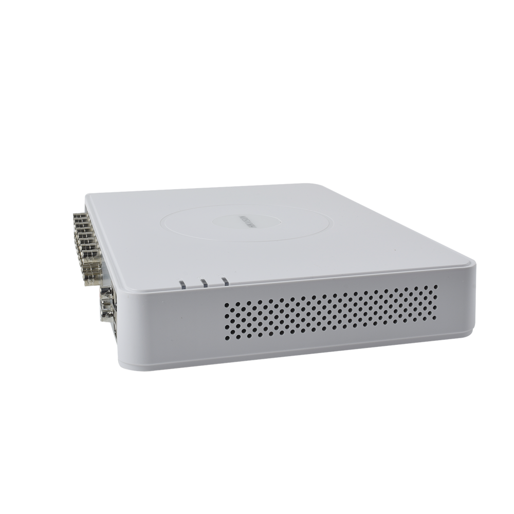 DVR 2 Megapixel (1080P) lite / 16 Canales TURBOHD / 1 Bahía de Disco Duro / H.265+ / Audio por Coaxitrion/ Detección de movimiento 2.0 / Salida de vídeo Full HD