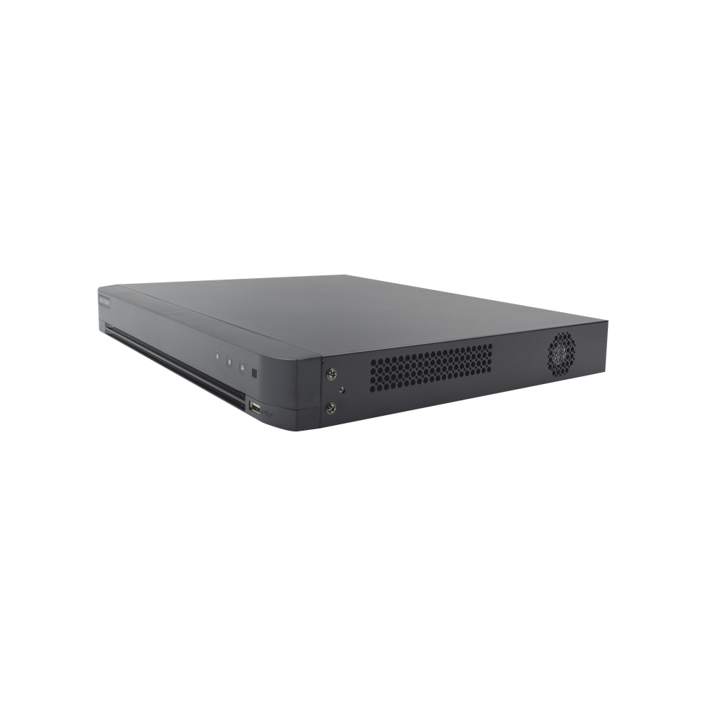 DVR 4 Megapixel / 32 Canales TURBOHD + 8 Canales IP / 2 Bahías de Disco Duro / 1 Canal de Audio / Videoanalisis