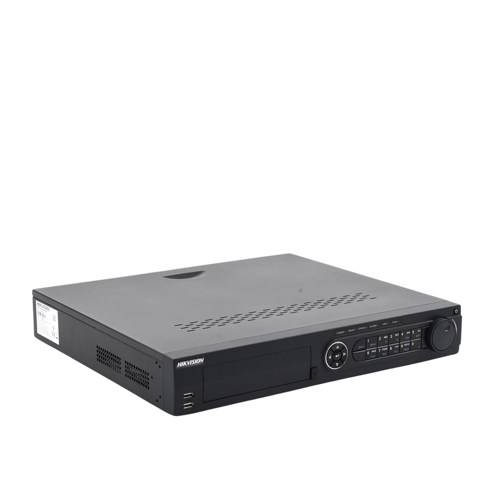 4 Megapixel DVR / 32 TURBOHD Channels + 16 IP Channels / 4 Hard Drive Bays / 4 Audio Channels / Video Analysis / 16 Alarm Inputs
