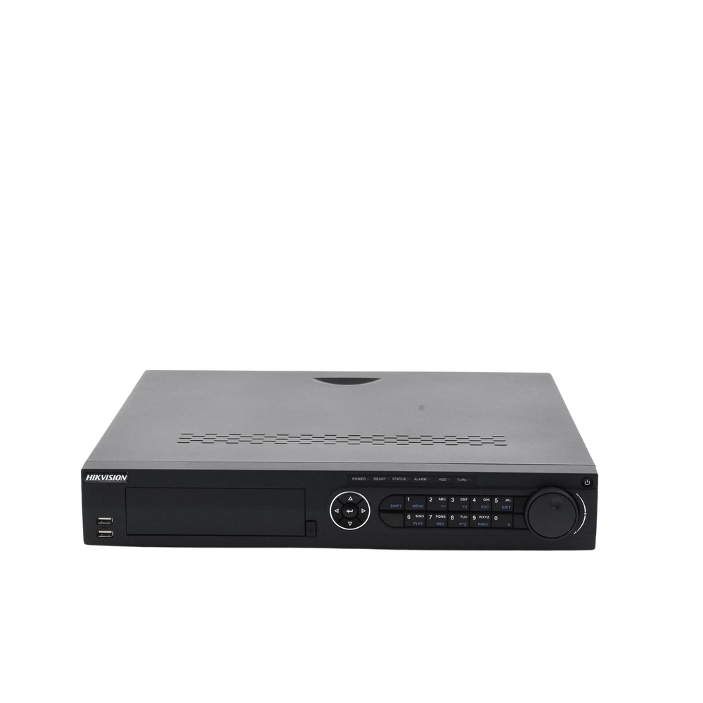 4 Megapixel DVR / 32 TURBOHD Channels + 16 IP Channels / 4 Hard Drive Bays / 4 Audio Channels / Video Analysis / 16 Alarm Inputs