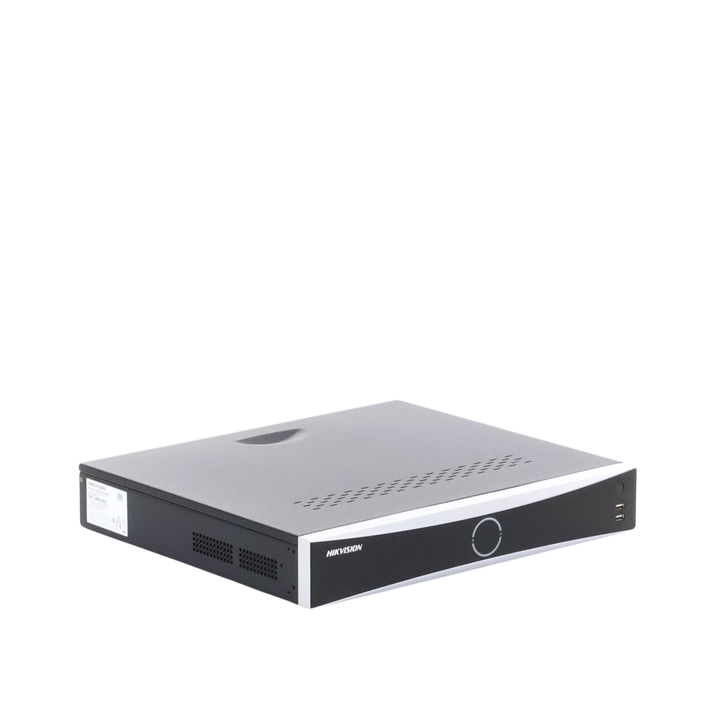 12 Megapixel NVR (4K) / 16 IP Channels / 16 PoE Ports / Supports AcuSense Cameras / 4 Hard Drive Bays / PoE Switch / 4K HDMI