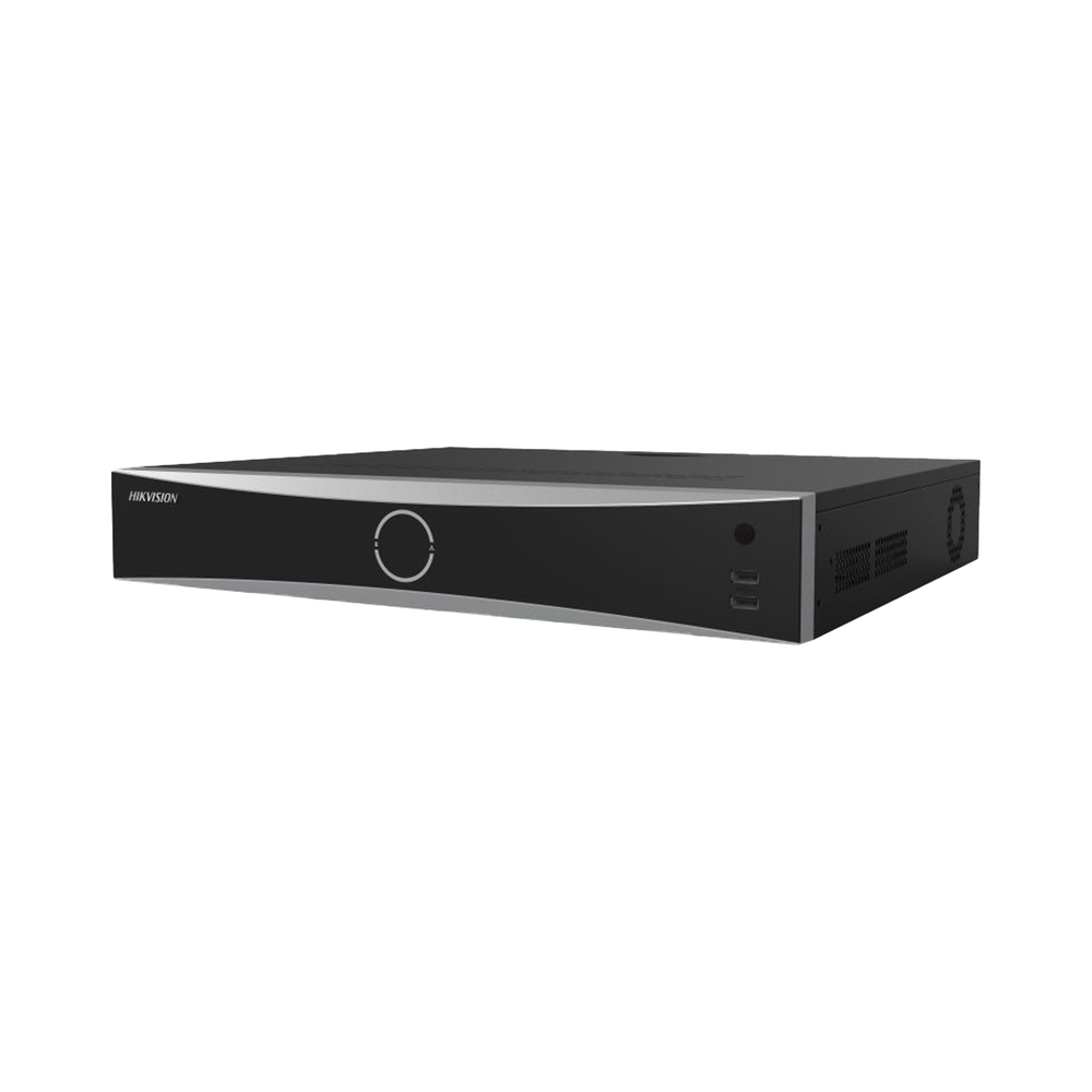 NVR 12 Megapixel (4K) / 16 canales IP / 16 Puertos PoE+ / AcuSense (Evita Falsas Alarmas) / Reconocimiento Facial / 4 Bahías de Disco Duro / Switch PoE 300 mts  / HDMI en 4K / Alarmas I/O