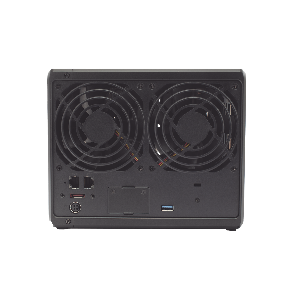 Servidor NAS de 4 Bahías (Expandible a 9 Bahías) / Hasta 162 TB / Servicio Nube Gratis (P2P) / Administración Remota y Respaldo Programado