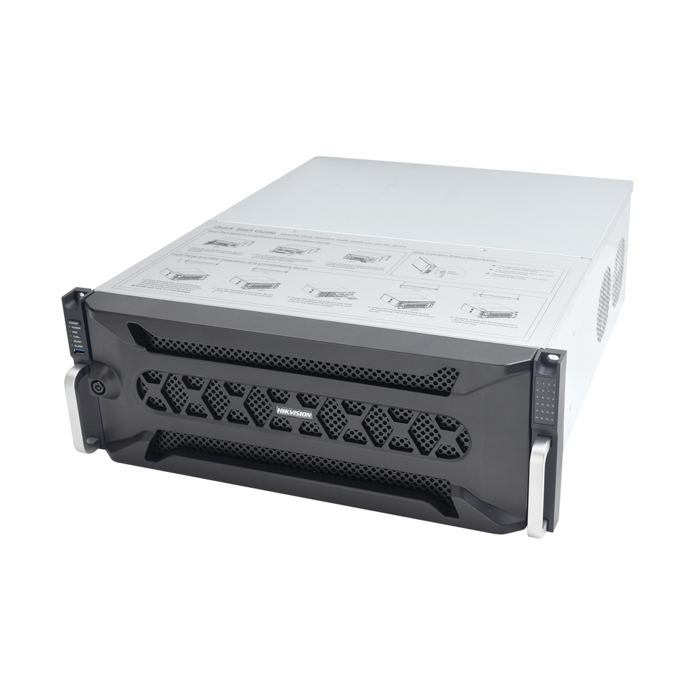 NVR 12 Megapixel (4K) / 128 canales IP / 24 Bahías de Disco Duro / 4 Puertos de Red / Soporta RAID con Hot Swap / NVR de Alto Desempeño