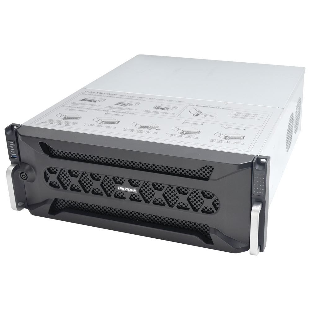 NVR 12 Megapixel (4K) / 128 canales IP / 24 Bahías de Disco Duro / 4 Puertos de Red / Soporta RAID con Hot Swap / NVR de Alto Desempeño