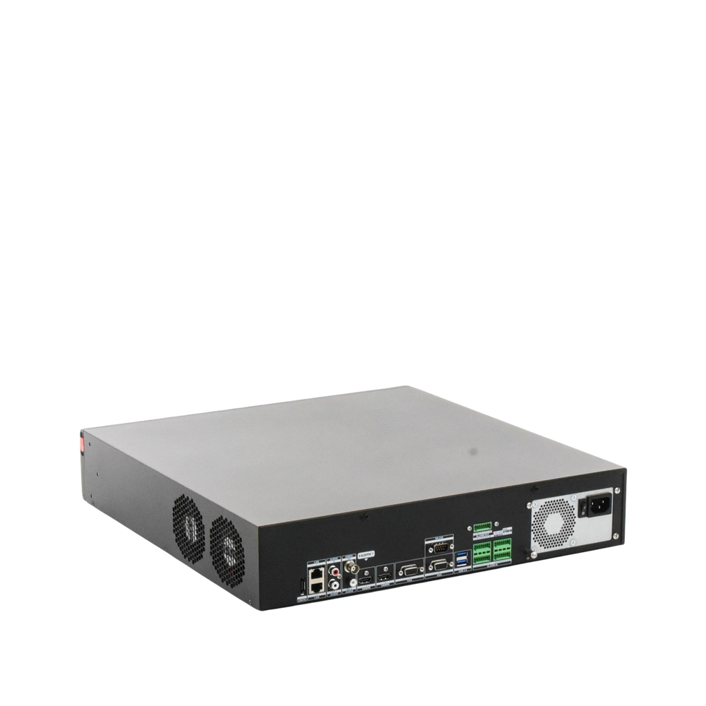 NVR 32 Megapixel (8K) / 64 canales IP / Soporta Cámaras con AcuSense / 8 Bahías de Disco Duro / 2 Puertos de Red / Soporta RAID con Hot Swap / HDMI en 8K / Soporta POS