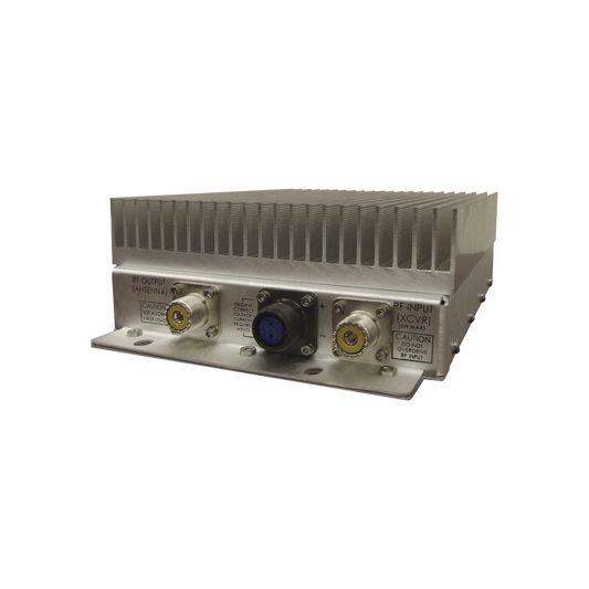 Amplificador Vehicular 136-174 MHz, Entrada 10-20W /Salida 100W, 18 Amp., UHF Hembras.