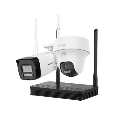 KIT 1 Cámaras Bala 2 Megapíxeles / 1 Cámara Turret 4 Megapixeles / 1 Grabadora Wi-Fi / Hasta 512 GB de Almacenamiento (N
