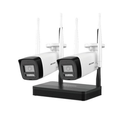 KIT 2 Cámaras Bala 2 Megapíxeles / 1 Grabadora Wi-Fi / Hasta 512 GB de Almacenamiento (No Incluye Memoria SD) / Incluye 