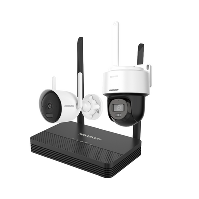 KIT 1 Cámara Bala 4 Megapíxeles / 1 Cámara Domo PT 4 Megapixeles / 1 Grabadora Wi-Fi / Hasta 512 GB de Almacenamiento (N
