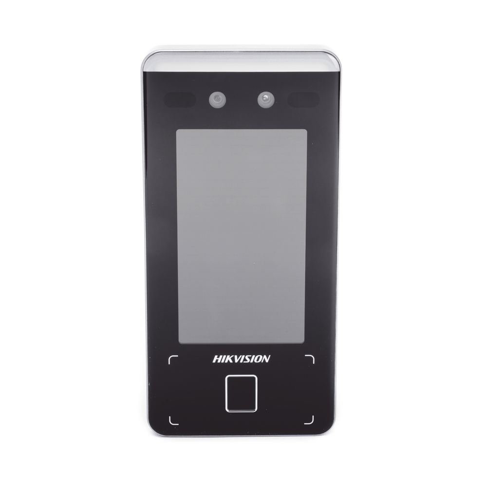 Ultra-fast Facial Recognition WiFi Terminal (IP65) / Up to 1.5 meters reading / Supports P2P Hik-Connect / 3,000 Users / QR and Video Intercom (low-noise environments)