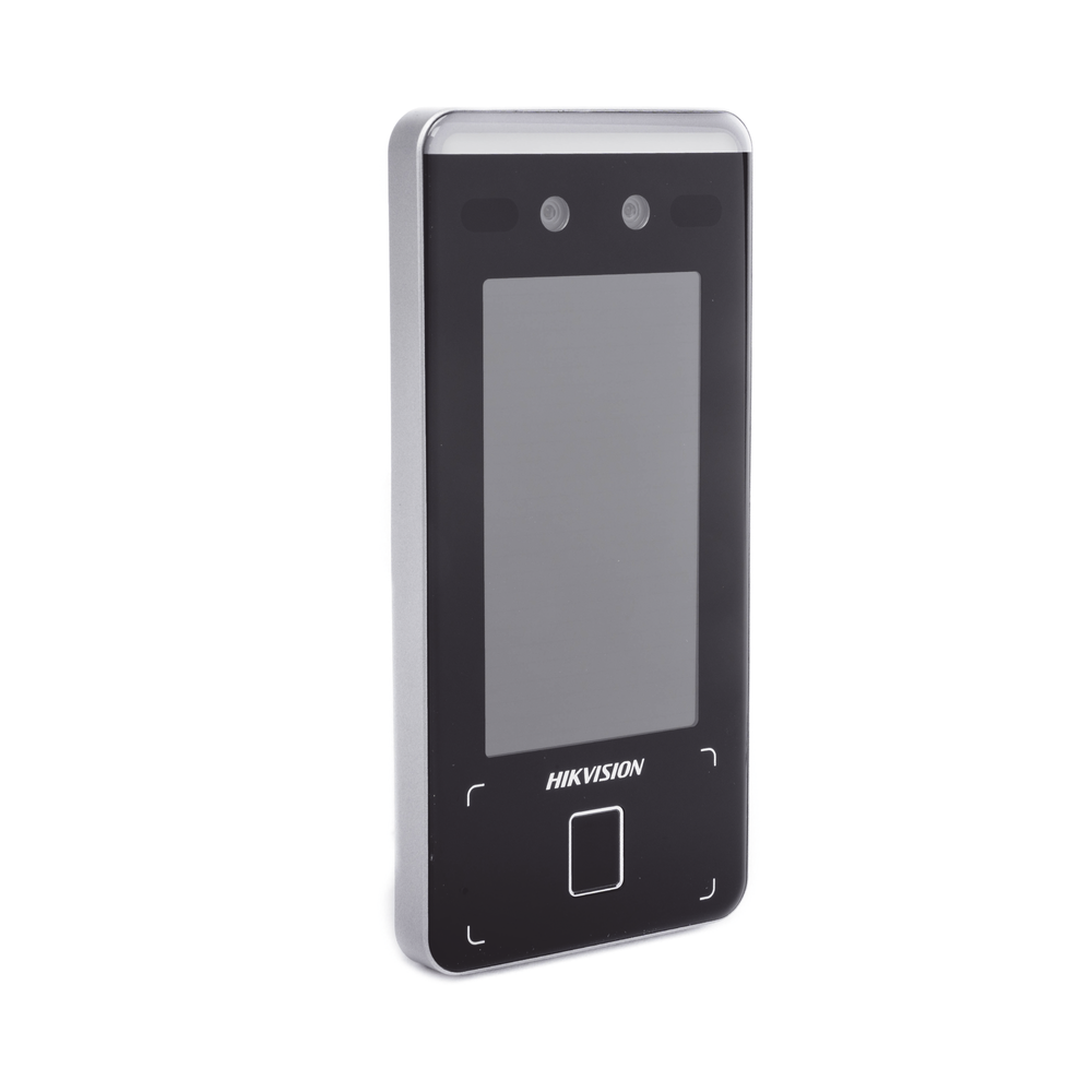 Ultra-fast Facial Recognition WiFi Terminal (IP65) / Up to 1.5 meters reading / Supports P2P Hik-Connect / 3,000 Users / QR and Video Intercom (low-noise environments)