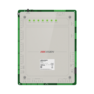 Controlador de Acceso 2 PuertaS Administrable en la Nube con HikConnect Teams / Interfaz Web / 4 Lectores de Huella o Ta