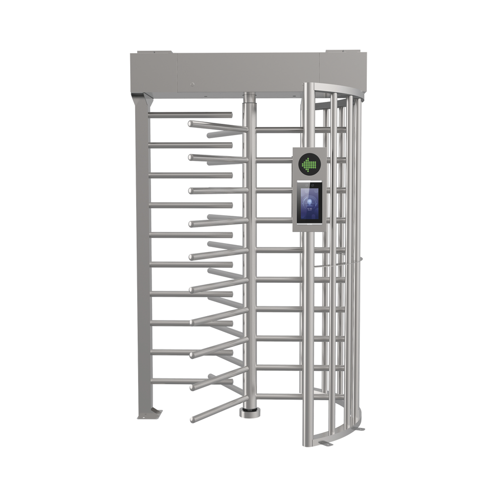 Torniquete SENCILLO (1 Carril) de Cuerpo Completo / Bidireccionable / Acero Inoxidable SUS304 / 30 Personas por Minuto / Interior y Exterior / Compatible con Reconocimiento Facial (Terminal no Incluida)